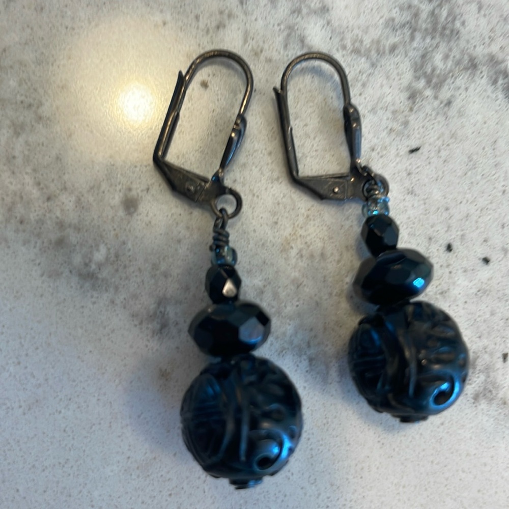 Black drop earrings